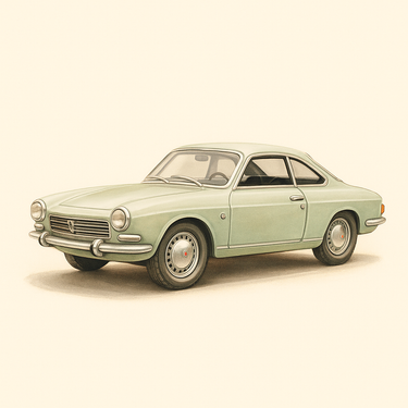 Photo professionnelle de la voiture miniature Simca 1000 Coupe Couleur Vert Pale De 1963 - Image clean haute qualité