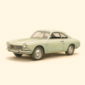 Photo professionnelle de la voiture miniature Simca 1000 Coupe Couleur Vert Pale De 1963 - Image clean haute qualité