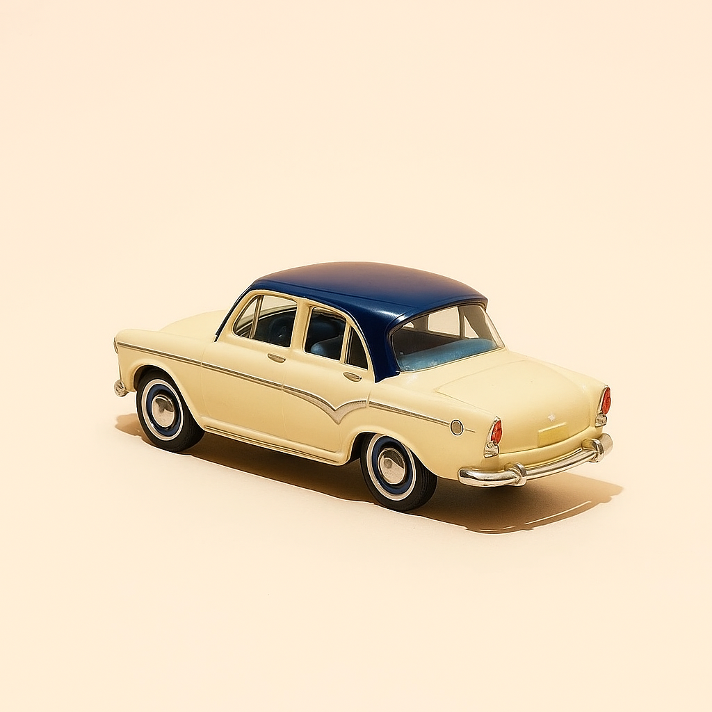 SIMCA Aronde beige e tetto blu scuro