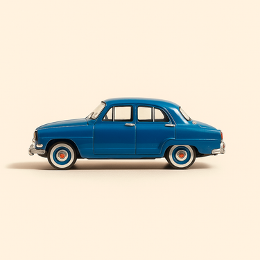 Photo professionnelle de la voiture miniature Simca Aronde Bleue De 1955 - Image clean haute qualité