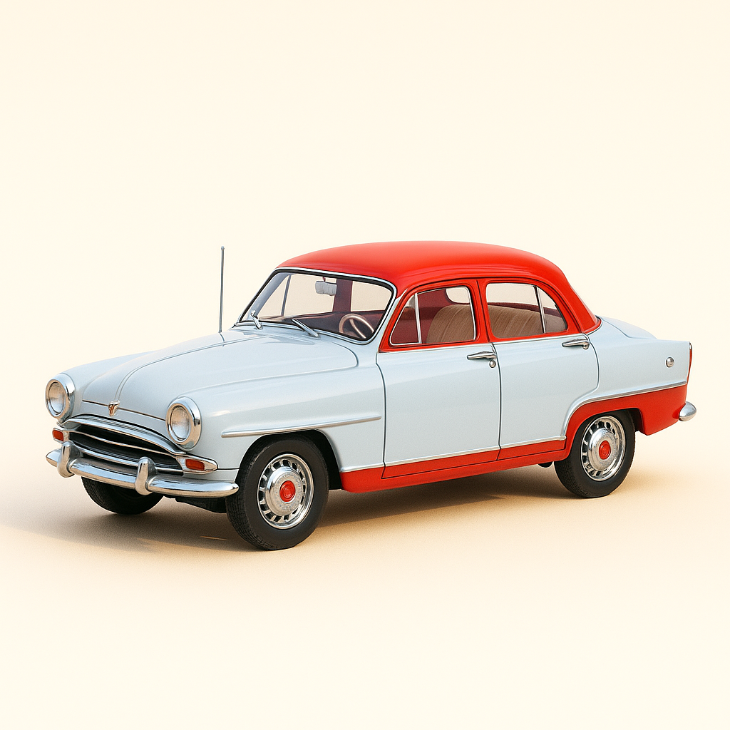 1957 Simca Aronde Elysée-Matignon a hellblo mat rouden Daach