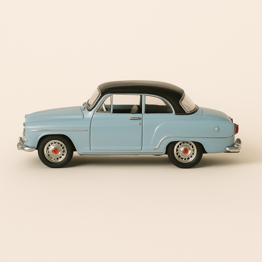 SIMCA Aronde grand large (rue de la paix) techo azul claro y azul oscuro de 1956