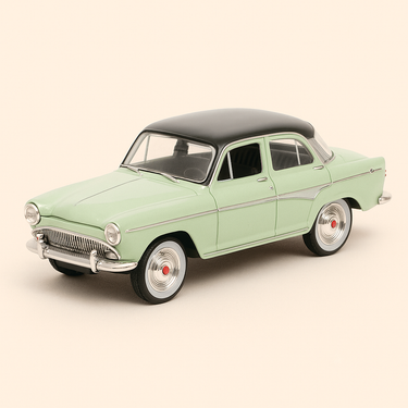 Photo professionnelle de la voiture miniature Simca Aronde P60 Monthlery Verte De 1959 - Image clean haute qualité