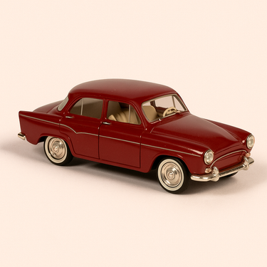 Photo professionnelle de la voiture miniature Simca Aronde P60 Rouge Foncee Marron - Image clean haute qualité