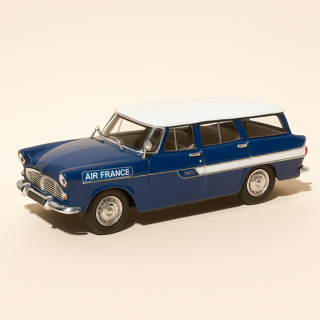 Simca Marly station wagon, tetto blu e bianco (compagnia AIR FRANCE)