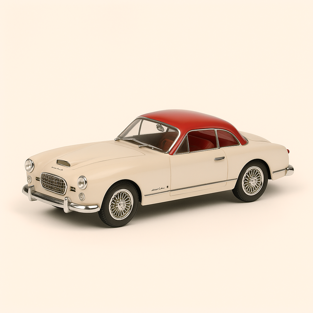 SIMCA Comète Monte-Carlo beige con techo rojo del año 1955