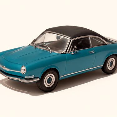 Photo professionnelle de la voiture miniature Simca Coupe 1200 S De Couleur Bleue Annee 1971 - Image clean haute qualité