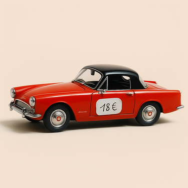 Photo professionnelle de la voiture miniature Simca Coupe De Ville Rouge De 1956 - Image clean haute qualité