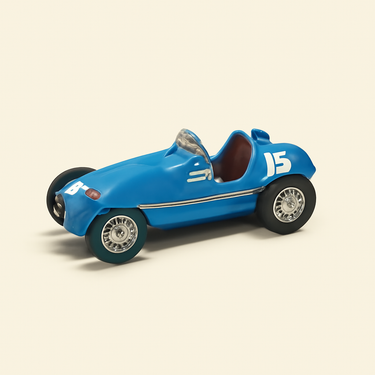 Photo professionnelle de la voiture miniature Simca Gordini Grand Prix Bleue De 1949 - Image clean haute qualité