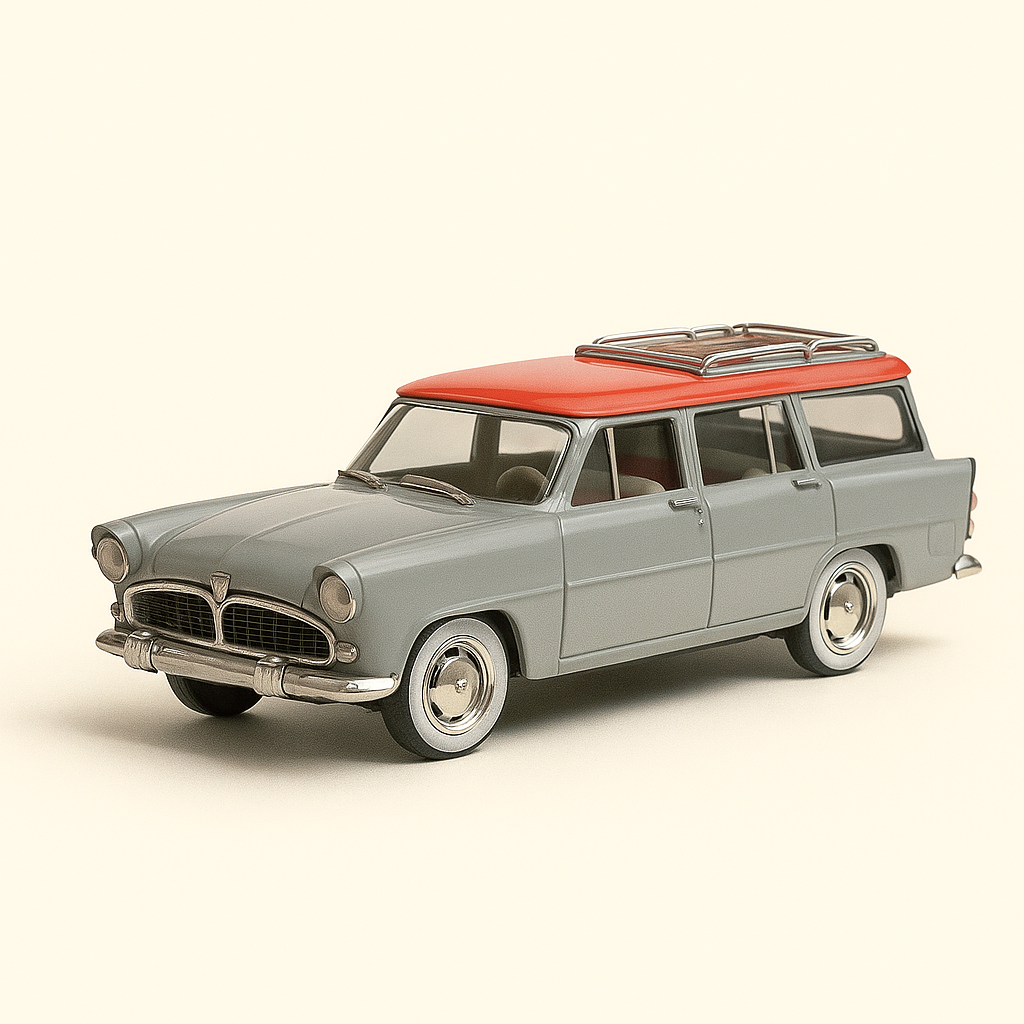 Simca Marly gris con techo rojo