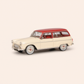 Photo professionnelle de la voiture miniature Simca P 60 Ranch Beige Et Toit Bordeaux De 1961 - Image clean haute qualité