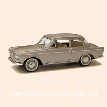 Photo professionnelle de la voiture miniature Simca P60 Monaco Speciale Grise De 1962 - Image clean haute qualité