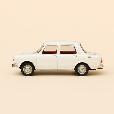 Photo professionnelle de la voiture miniature Simca Sim4 Blanche De 1969 - Image clean haute qualité