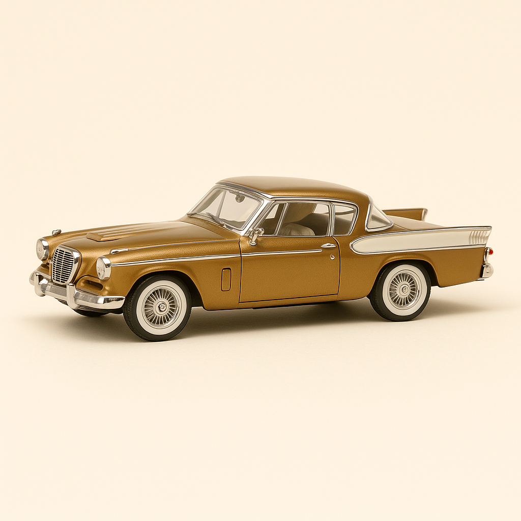 Studebaker Golden Hawk marron doré de 1958 (voiture américaine) - boite plexi