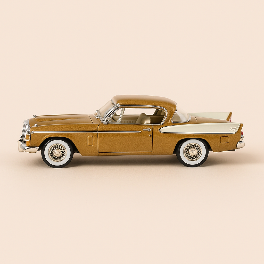Studebaker Golden Hawk de 1958 en color marrón dorado (coche americano)