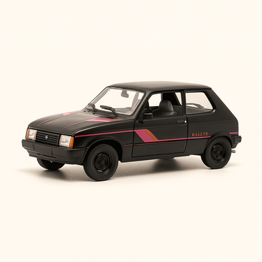 Photo professionnelle de la voiture miniature Talbot Samba Rallye Noire Et Rose De 1984 - Image clean haute qualité