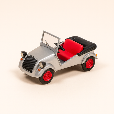 Photo professionnelle de la voiture miniature Voisin Biscuter Gris De 1954 - Image clean haute qualité