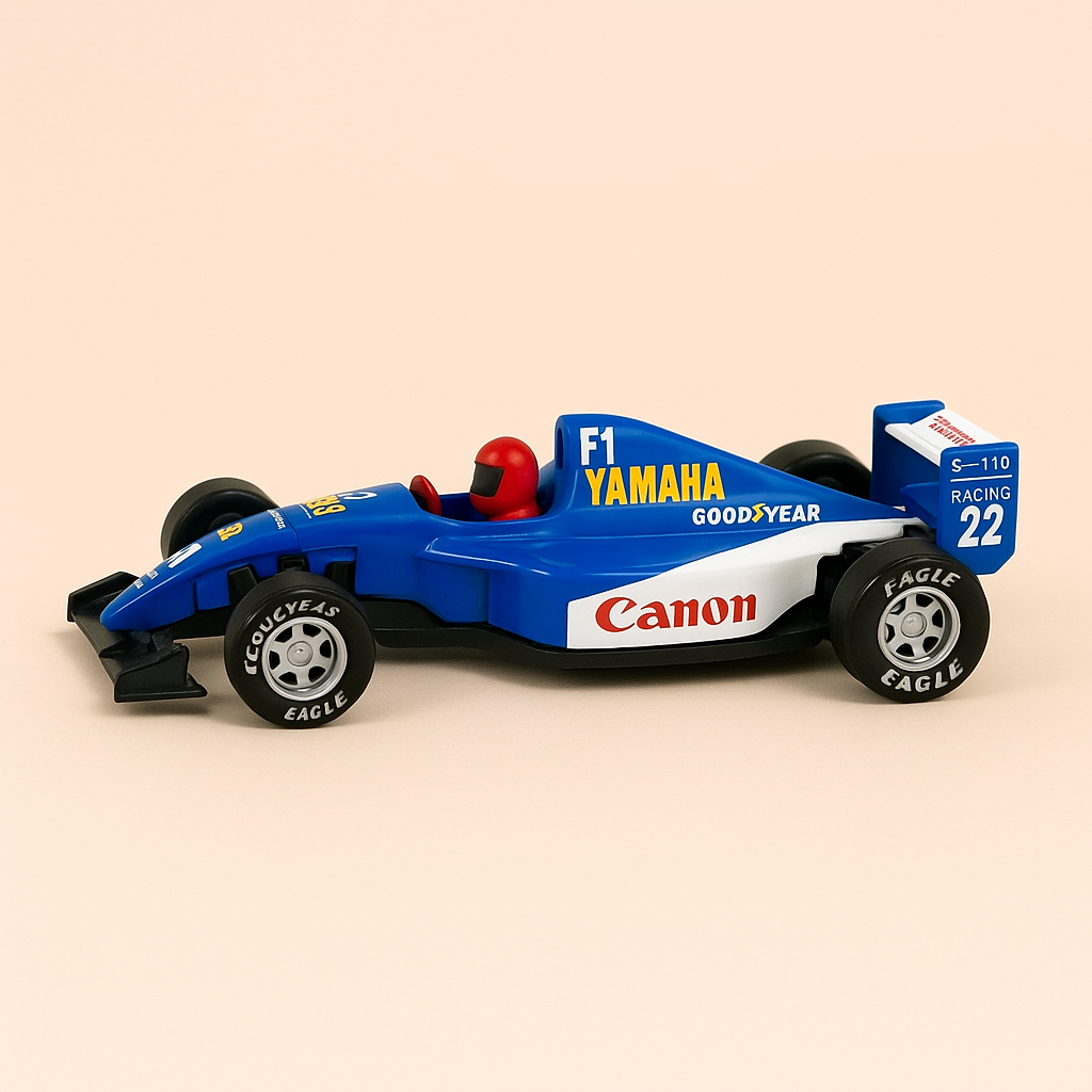 Photo professionnelle de la voiture miniature Voiture Bleue Et Blanche Numero 22 Formule 1 - Image clean haute qualité