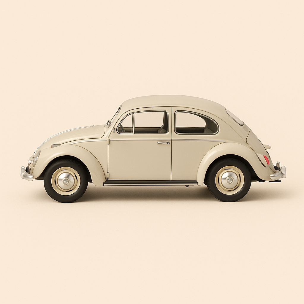 Volkswagen Beetle beige/gris claro de 1960 (escala 1/24)