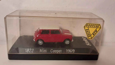 Voitures Miniatures Mini Cooper rouge et toit blanc de 1969 (sans boite en carton) - Bernard Miniatures