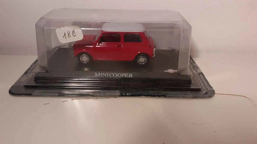 Voitures Miniatures Mini Cooper rouge et toit blanc (sous blister) - Bernard Miniatures