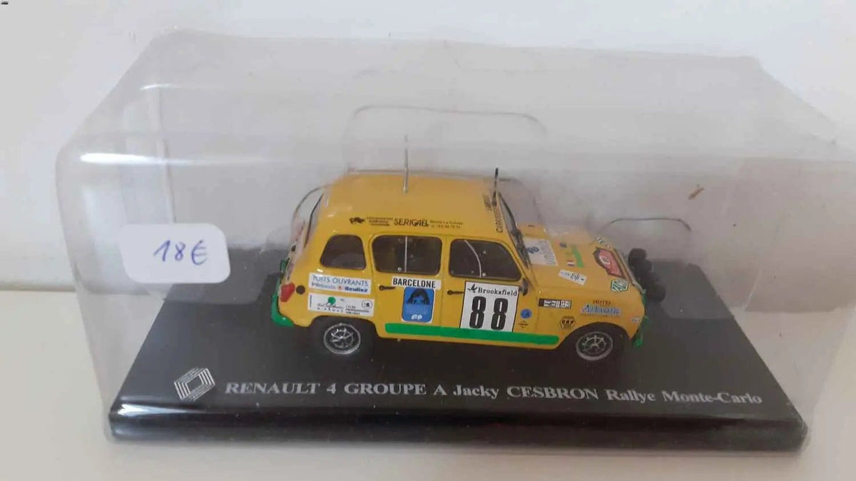 Voitures Miniatures Renault 4 groupe A Jacky Cesbron rallye de Monté-Carlo jaune - Bernard Miniatures